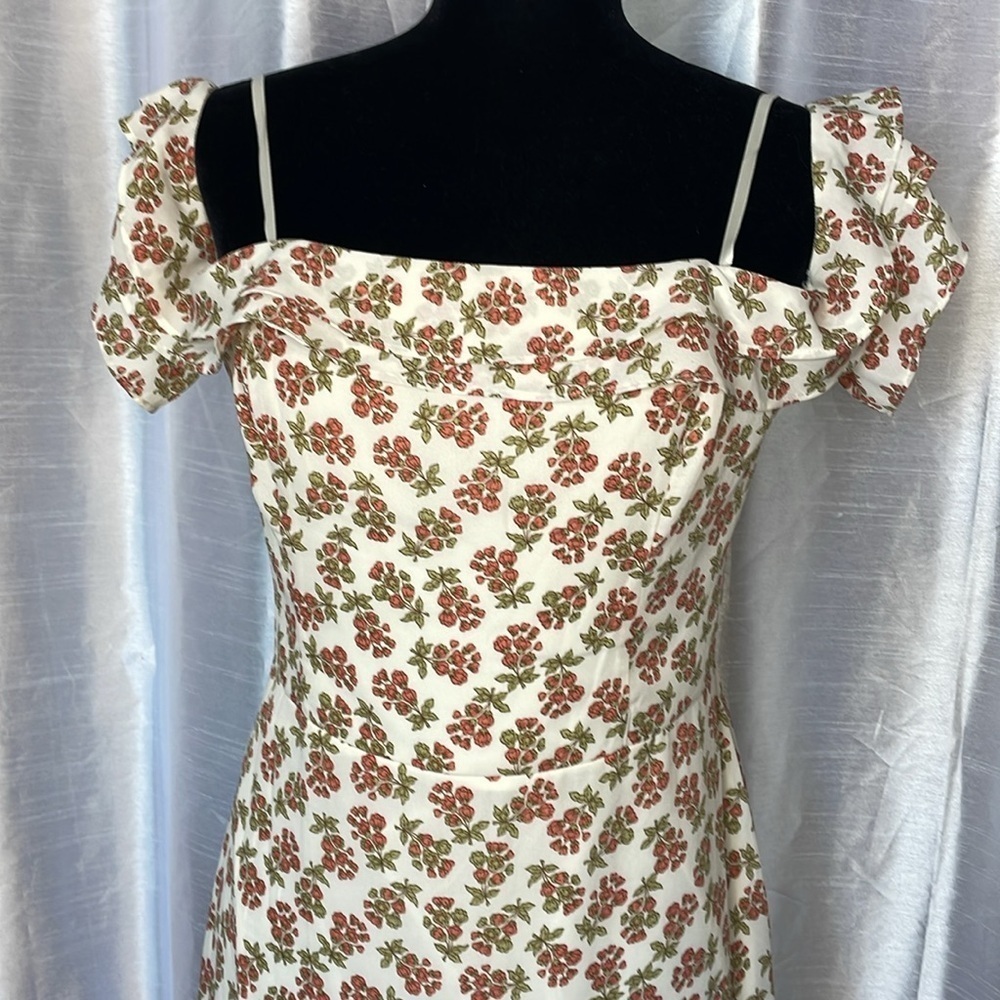 City Triangles Women’s XL Off Shoulder Floral Asymmetrical Ruffle Maxi Dress